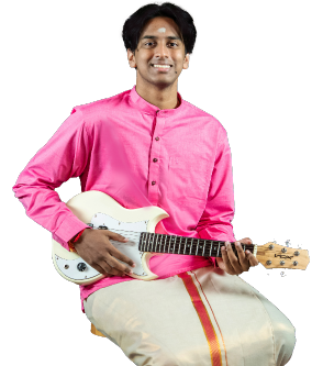 Pranav playing guitar